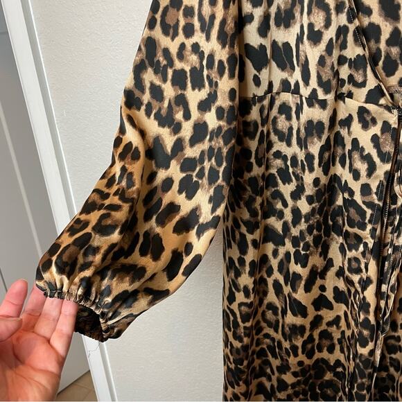 COTTON CANDY LA Leopard Long Sleeve Duster Size L - Picture 2 of 8